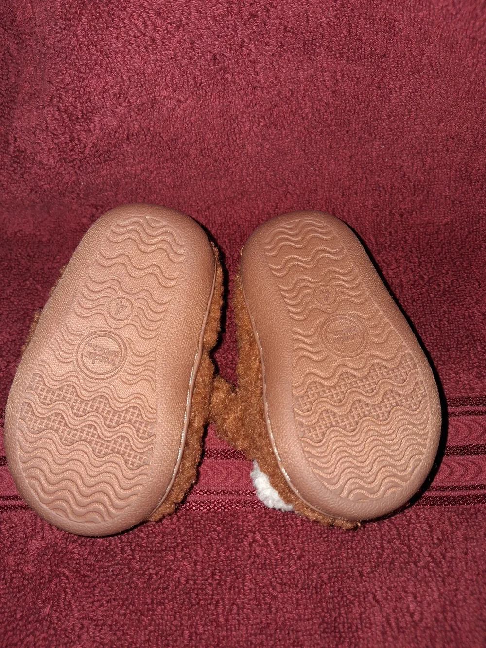 Kids Brown Bear Plush Slip-On Shoes SIZE 4
